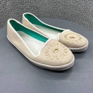 Jack Rogers Mila Slip On Sneaker Women 9 Beige Canvas Loafers Casual Fabric